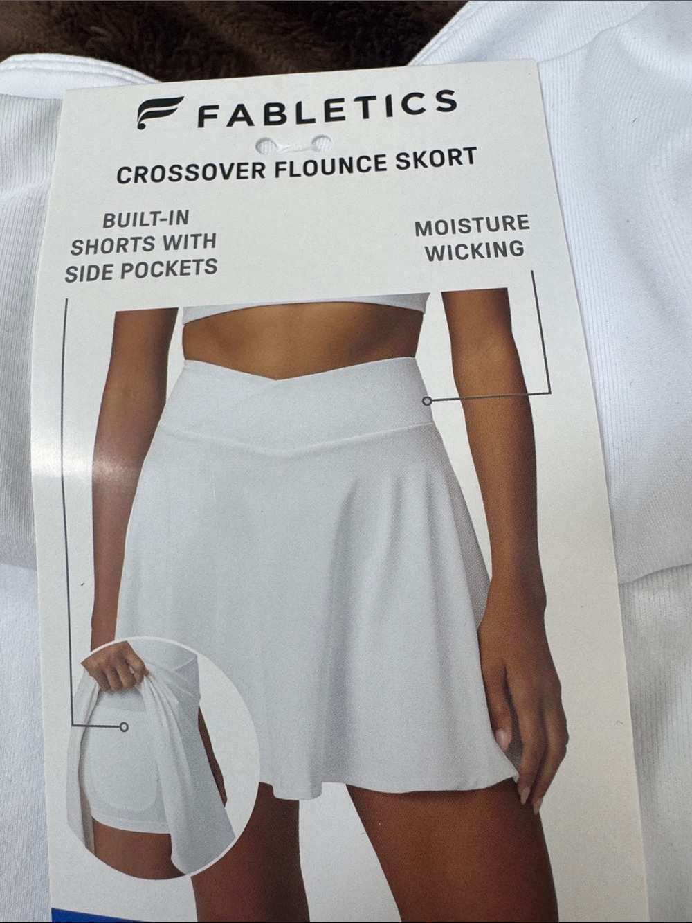 Fabletics White Crossover Flounce Skirt
